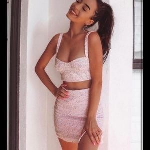 Amber x Meshki Gabrielle Tweed Mini Skirt